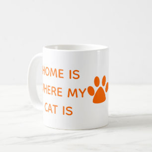 Zuhause: Meine Katze ist orangefarbener Pawprint Kaffeetasse