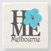 ZUHAUSE Melbourne Blue Hibiskus Steinuntersetzer (Vorderseite)