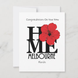 ZUHAUSE Melbourne Florida - Neue Zuhause Mitteilungskarte
