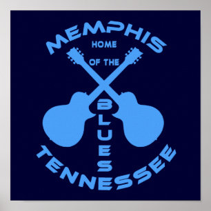 Zuhause Memphis, Tennessee der Blues Poster