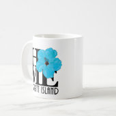ZUHAUSE Merritt Island 11oz blauer Hibiskus Kaffeetasse (Vorderseite Links)