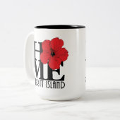 ZUHAUSE Merritt Island 15oz (roter Hibiskus) Zweifarbige Tasse (Vorderseite Links)