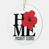 ZUHAUSE Merritt Island Red Hibiskus Keramik Ornament (Links)