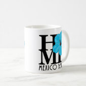 ZUHAUSE Mexico Beach Florida Blue Hibiskus 11oz Kaffeetasse (VorderseiteRechts)