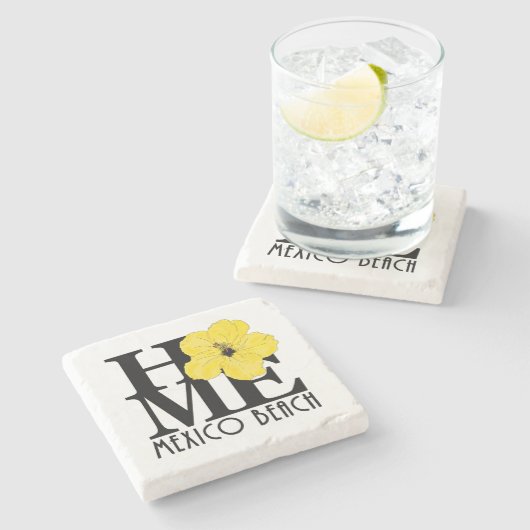 ZUHAUSE Mexico Beach Florida Steinuntersetzer (Seitenansicht)