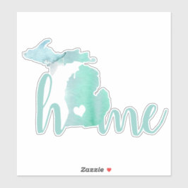 Zuhause Michigan Watercolor Silhouette Staat Aufkleber
