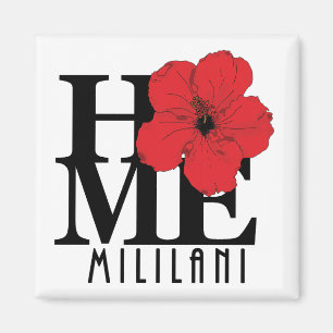 ZUHAUSE Mililaani Hawaii Red Hibiskus Magnet