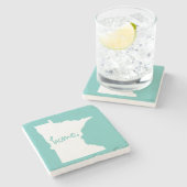 Zuhause Minnesota-Farbgebung Steinuntersetzer (Seitenansicht)