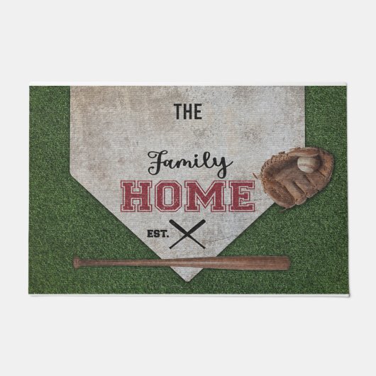 Zuhause mit dem Namen der Familie personalisiert Fußmatte (Vorderseite)