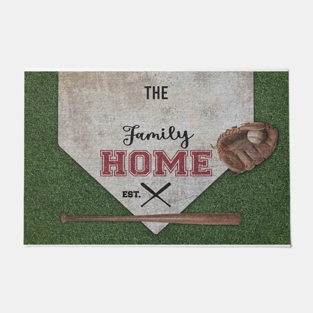 Zuhause mit dem Namen der Familie personalisiert Fußmatte (Vorderseite)