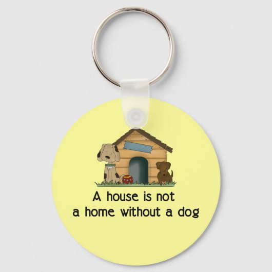 Zuhause mit Hund Schlüsselanhänger (Vorderseite)