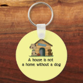 Zuhause mit Hund Schlüsselanhänger (Vorderseite)