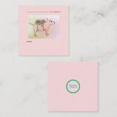 Zuhause mit Hunden 6,4 x 6,4 cm flache Note Card Mitteilungskarte (Vorne/Hinten)