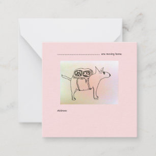 Zuhause mit Hunden 6,4 x 6,4 cm flache Note Card Mitteilungskarte