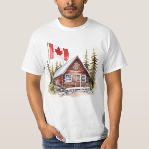 Zuhause mit kanadischer Flagge T-Shirt