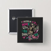 Zuhause mit meinem Hund Gothic Skeleton Dachshund Button (Vorne & Hinten)