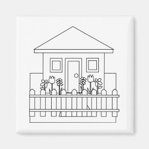 Zuhause mit Zäune Magnet