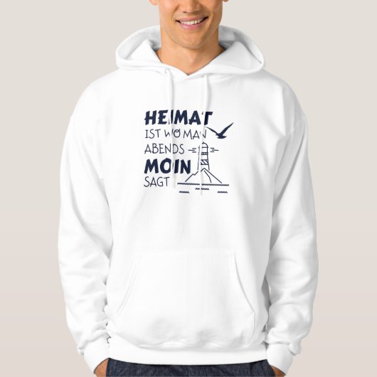 Zuhause Moin Lighthouse Seagull Nordsee Hoodie (Vorderseite)