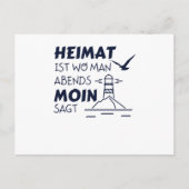 Zuhause Moin Lighthouse Seagull Nordsee Postkarte (Vorderseite)