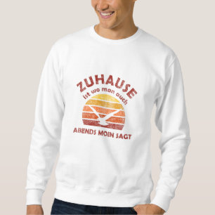 Zuhause Moin Seagull Sunset Nordsee Sweatshirt