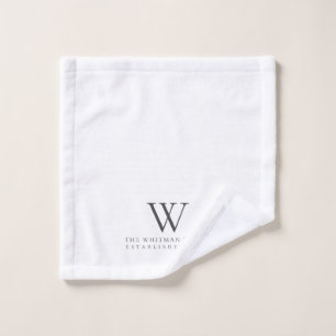 Zuhause Monogram, moderne weiße Holzkohle Waschlappen