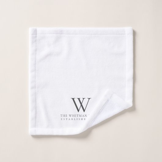 Zuhause Monogram, moderne weiße Holzkohle Waschlappen (Waschlappen)
