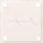 Zuhause monogramm des dunklen Lachs Glasuntersetzer (Rückseite)