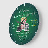Zuhause Movie Theater Popcorn Clapperboard Film Ro Große Wanduhr (Winkel)
