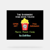 Zuhause Movie Theater Popcorn Cold Beer Acrylic Si Acrylschild (Vorderseite)