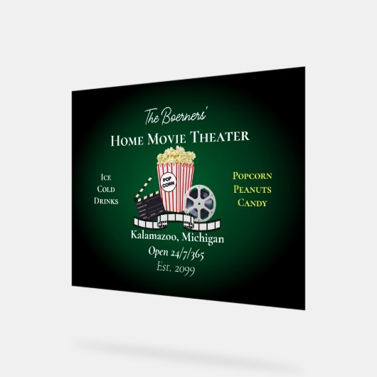 Zuhause Movie Theater Popcorn Film Green Acrylic S Acrylschild (Winkel)