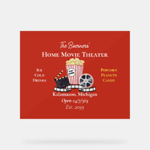 Zuhause Movie Theater Popcorn Film Reel Akryllisch Acrylschild