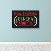 Zuhause Movie Theater Ticket Ein perfektes Wochene Leinwanddruck (Insitu (Holzboden))