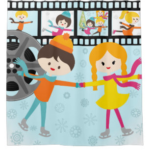 Zuhause Movies Ice Skaten Abbildung Skaten Kids Duschvorhang