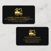 Zuhause-Moving mit Minimalistischer Goldlinie Visitenkarte (Vorne/Hinten)