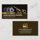 Zuhause Moving of Creative Gold Crane Border Line Visitenkarte (Vorne/Hinten)