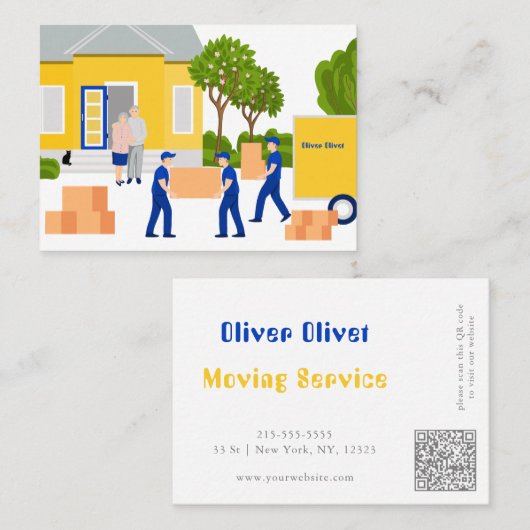 Zuhause Moving Service Visitenkarte (Vorne/Hinten)