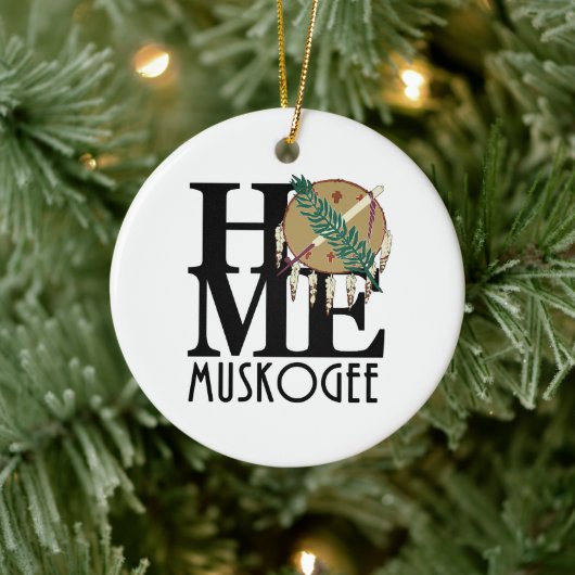 ZUHAUSE Muskogee Oklahaoma Keramik Ornament (Baum)
