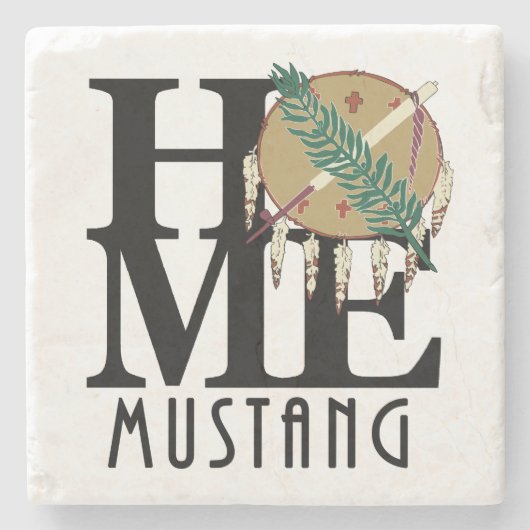 ZUHAUSE Mustang Oklahoma Steinuntersetzer (Vorderseite)