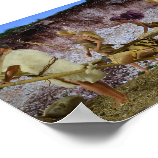 Zuhause nach der Jagd. Poster (Ecke)