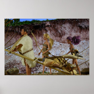 Zuhause nach der Jagd. Poster