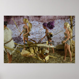 Zuhause nach der Jagd. Poster