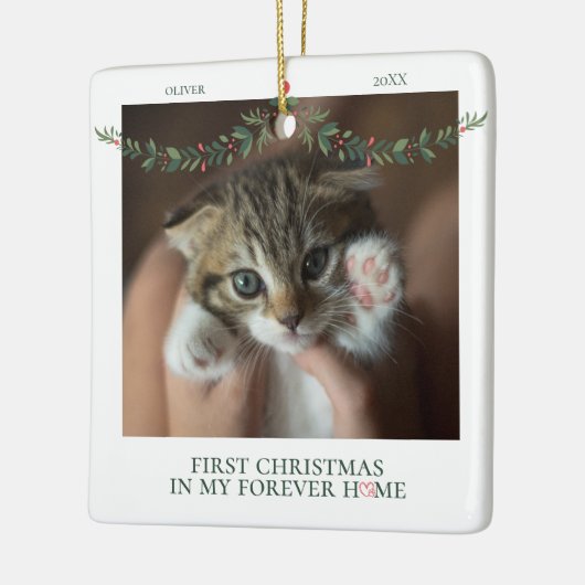 Zuhause Name und Datum des Begleiters des Begleite Keramikornament (Links)