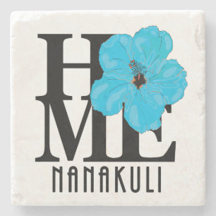 ZUHAUSE Nanakuli Hawaii Blue Hbiscus Steinuntersetzer