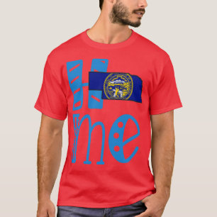 Zuhause Nebraska in Kunstblockbriefen T-Shirt