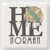 ZUHAUSE Norman Oklahoma Steinuntersetzer (Vorderseite)