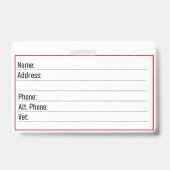 Zuhause-Notfallkarte Ausweis (Rückseite)