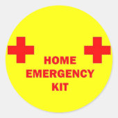 Zuhause-Notfallkit Runder Aufkleber (Vorderseite)