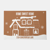 ZUHAUSE ODER BENUTZERDEFINIERTER TEXT GINGERBREAD- FUßMATTE (Vorderseite)