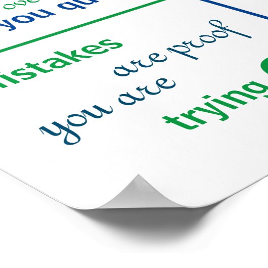 Zuhause oder Klassenzimmer für motivierend Zitate Poster (Ecke)