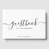 Zuhause oder Miete von White & Black Calligraphy V Gästebuch (Vorderseite)